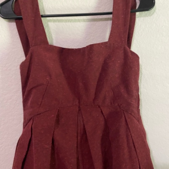 ALUF Brazilian Designer Docs Burgundy Pleated Barrel Leg Cottagecore Jumpsuit M - Picture 7 of 16